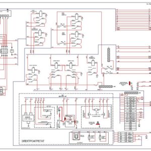 Схема шкафа управления дизель-генератором второй степени на двигателе ЯМЗ